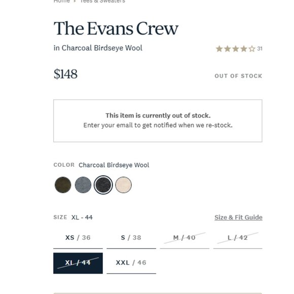 Taylor Stitch Evans Crew Brand New SOLD OUT - Picture 2 of 4